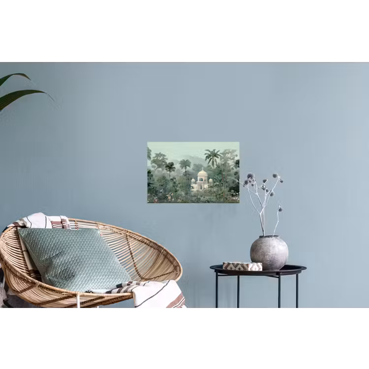 Tropische tuin - Koepelgebouw - Bloemen Muursticker klein -plant