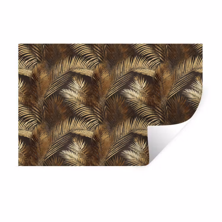 Tropisch - Bladeren - Goud Muursticker klein 286 -3d