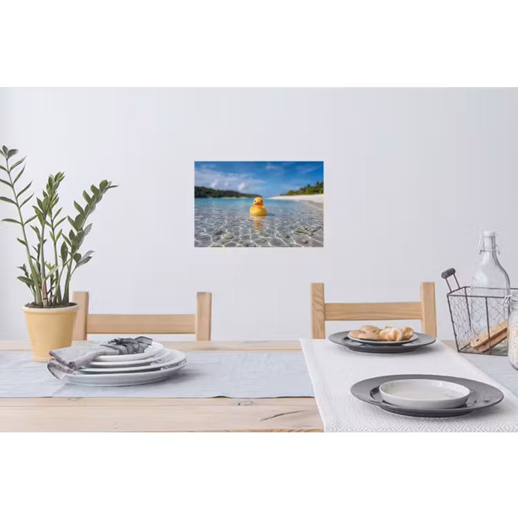 Tropisch - Badeend - geel Muursticker klein -eettafel