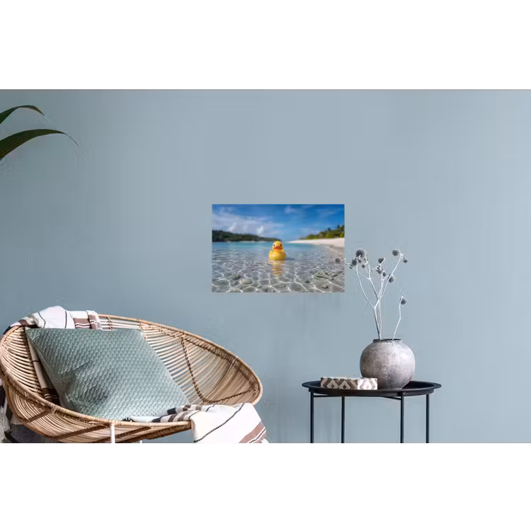 Tropisch - Badeend - geel Muursticker klein -plant