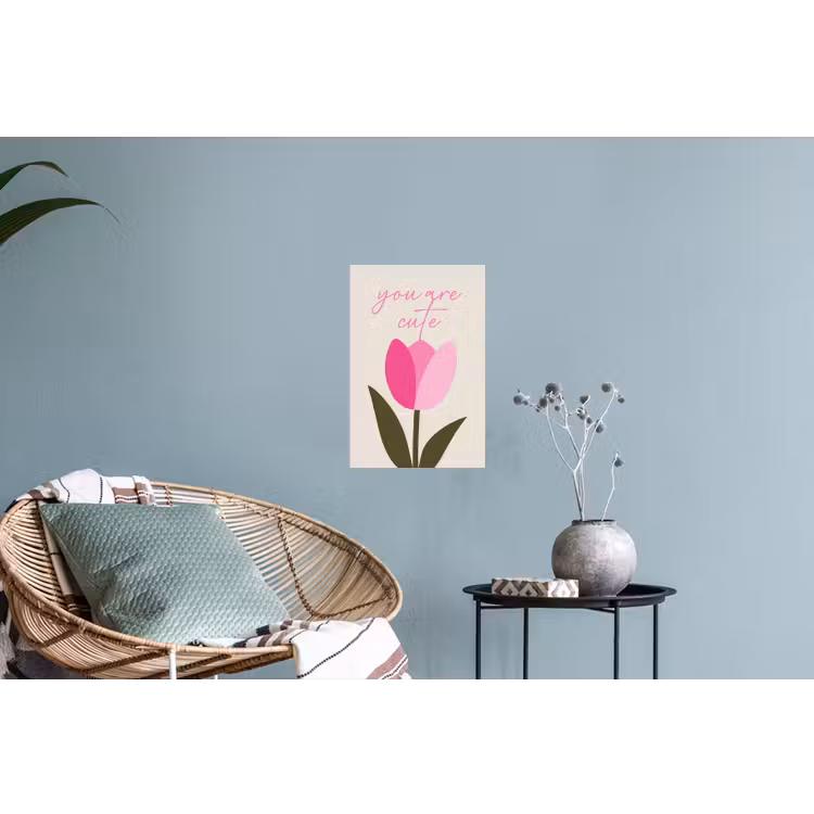 Tulp - Roze - Valentijn - Bloem Muursticker klein -plant