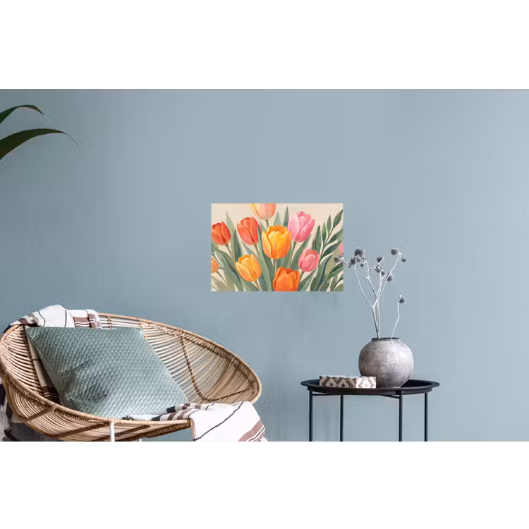 Tulpen - Abstract - Kleurrijk Muursticker klein -plant