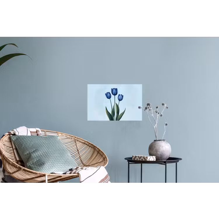 Tulpen - Blauw - Bladeren Muursticker klein -plant