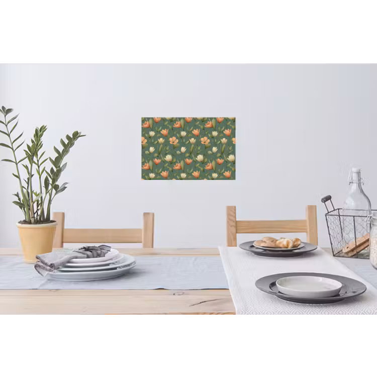 Tulpen - Botanisch - Groen Muursticker klein 286 -eettafel