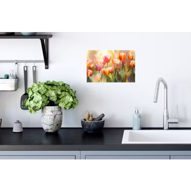 Tulpen - Sprookjesachtig - Kleurrijk Muursticker klein -keuken