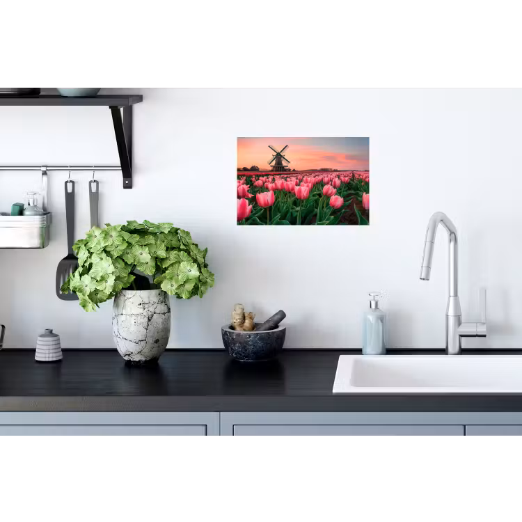 Tulpen - Molen - Nederland Muursticker klein -keuken