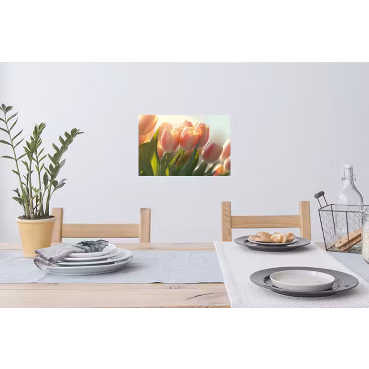 Tulpen - Roze - Zonnestralen Muursticker klein -eettafel