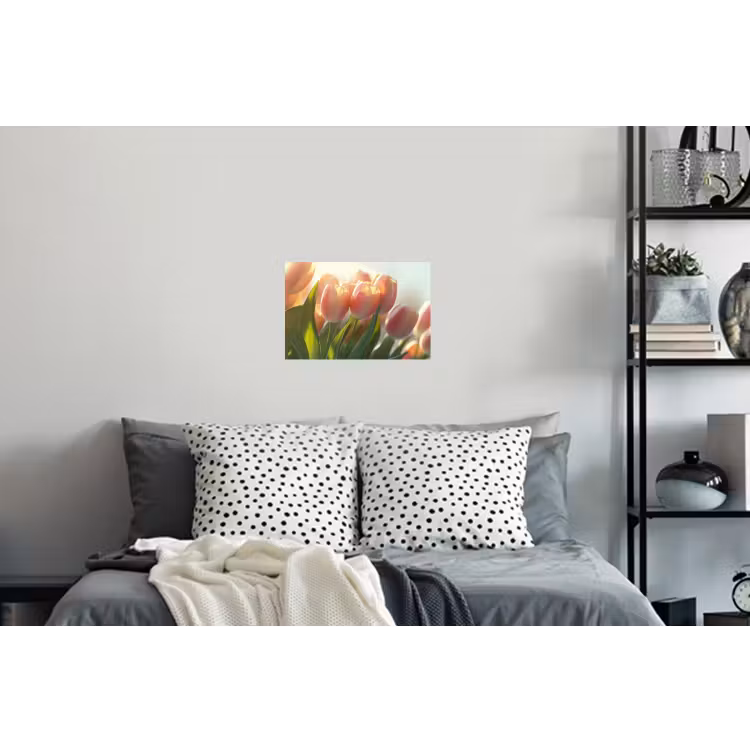 Tulpen - Roze - Zonnestralen Muursticker klein -slaapkamer