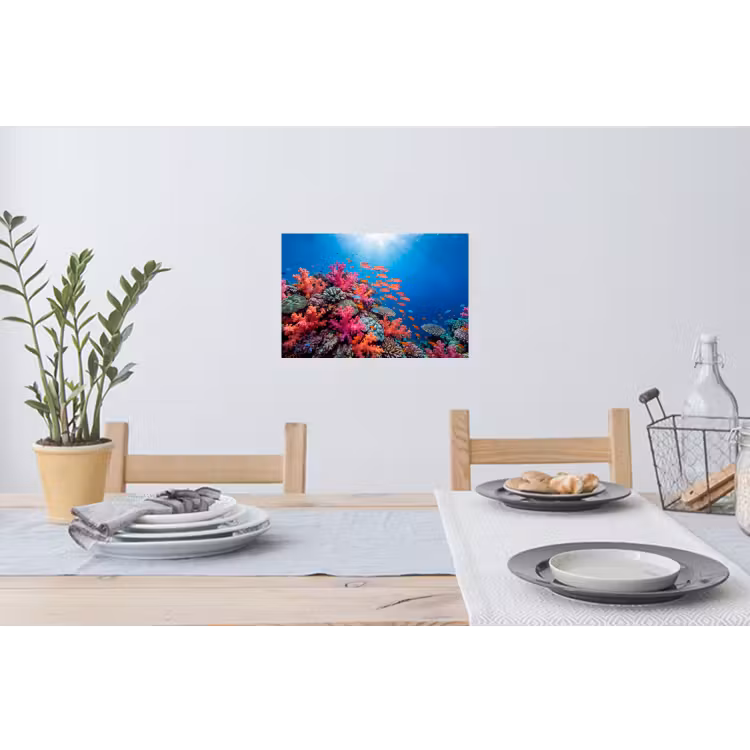 Onderwater - Koraalrif - Vissen - Oceaan - Natuur Muursticker klein -eettafel