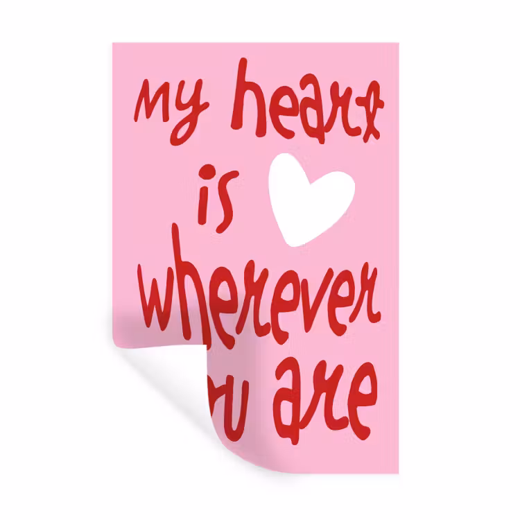 Valentijn - Hart - Liefde - Roze Muursticker klein -3d