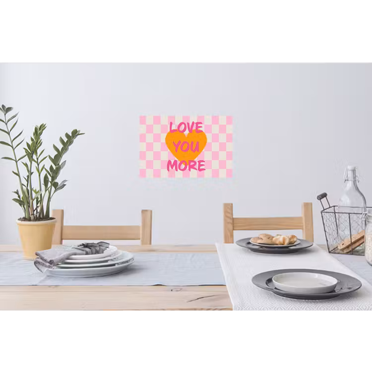 Valentijn - Love - Roze - Oranje Muursticker klein -eettafel