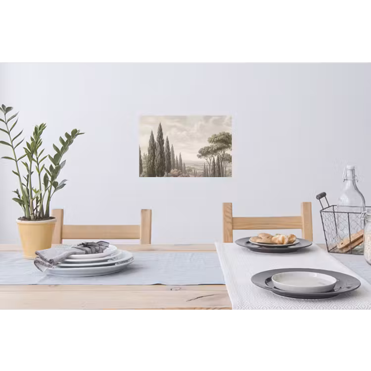 Vallei - Bos - Natuur - Groen Muursticker klein -eettafel