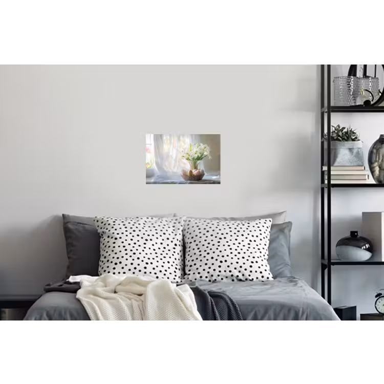 Vaas - Eieren - Bloemen Muursticker klein -slaapkamer