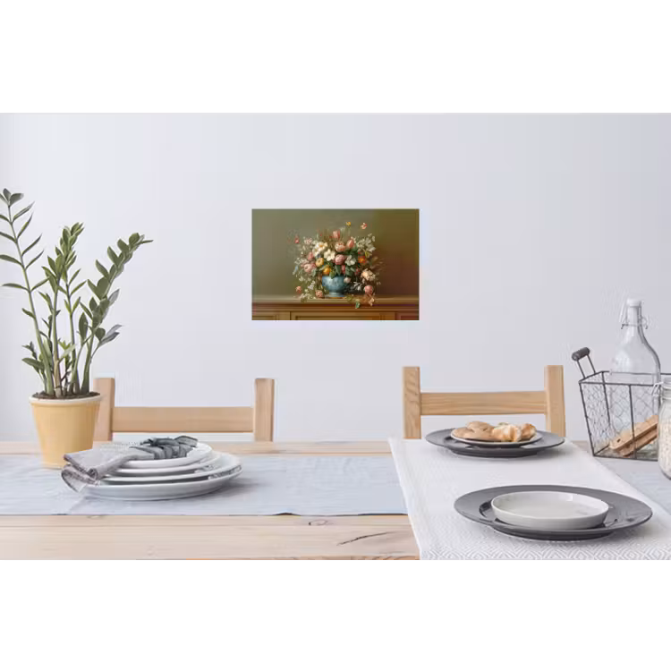 Vaas - Pastel - Kleuren - Bloemen Muursticker klein -eettafel