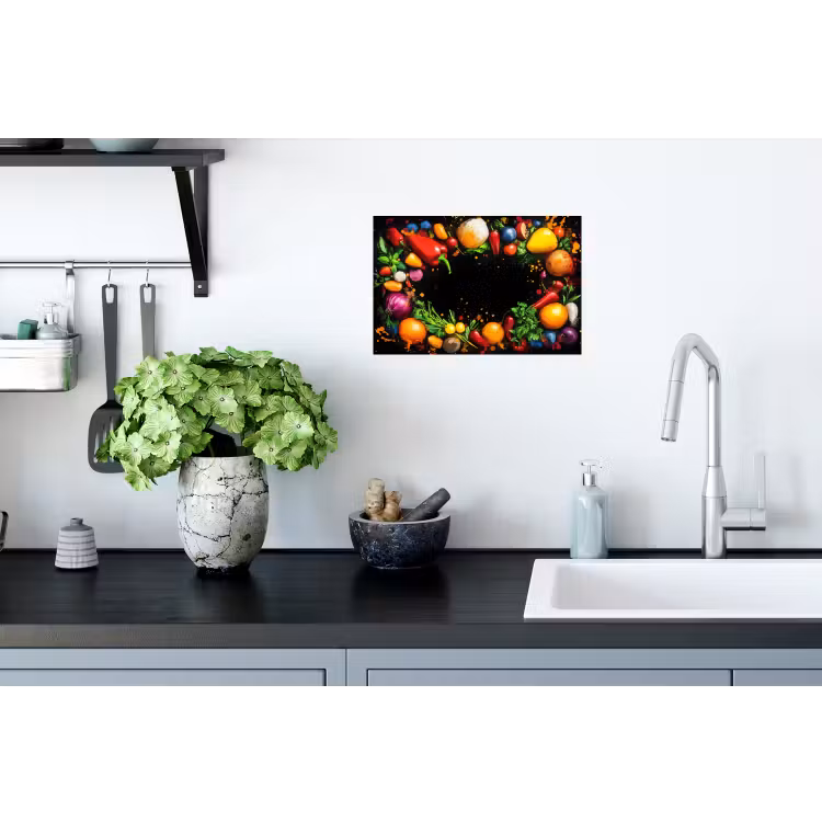 Groente - Graffiti - Kleurrijk - Koken - Abstract Muursticker klein -keuken