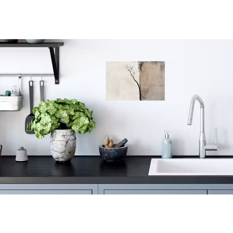 Wabi sabi - Plant - Beige Muursticker klein -keuken