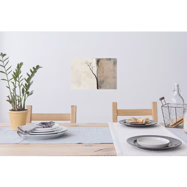 Wabi sabi - Plant - Beige Muursticker klein -eettafel