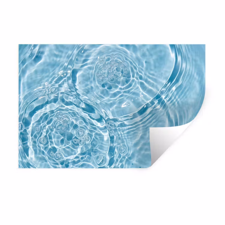 Water - Blauw - bubbels Muursticker klein -3d