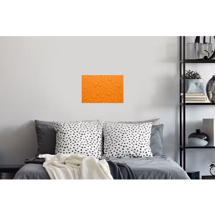 Water - Druppels - Oranje Muursticker klein -slaapkamer