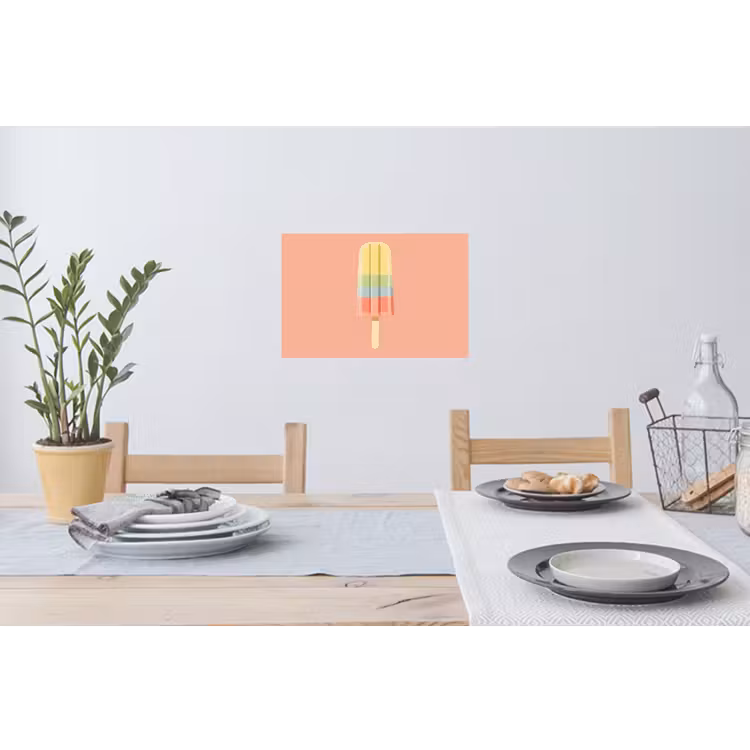 Waterijsje - Pasteltinten - Minimalistisch Muursticker klein -eettafel