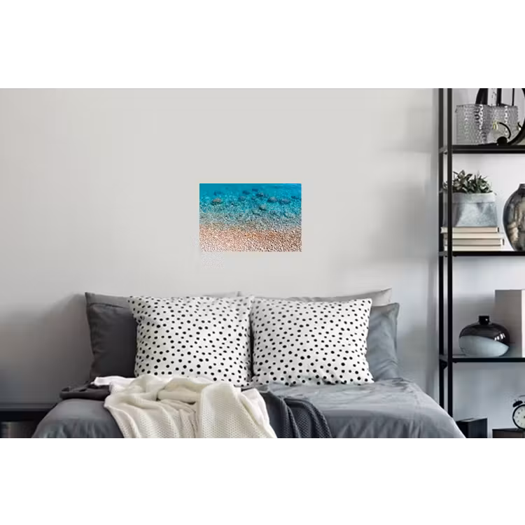Water - Kiezels - Natuur - Levendig - Turkoois Muursticker klein -slaapkamer