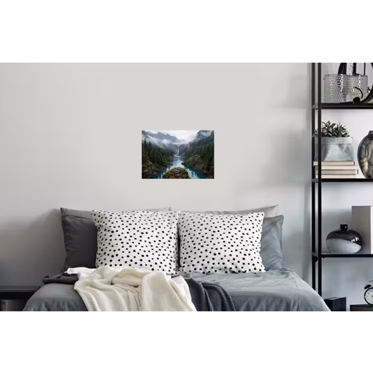 Waterval - Bomen - Bergen Muursticker klein -slaapkamer