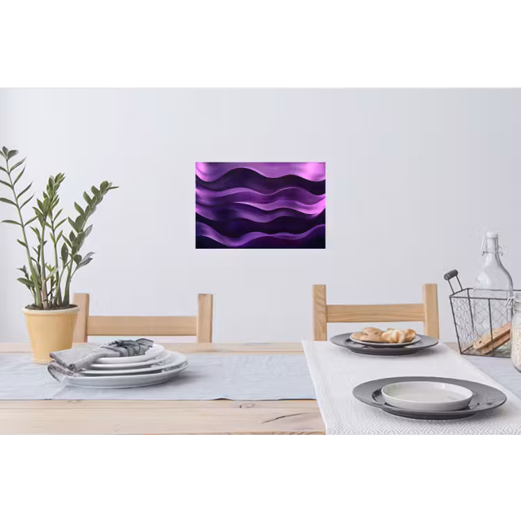 Golven - Abstract - Paars Muursticker klein -eettafel