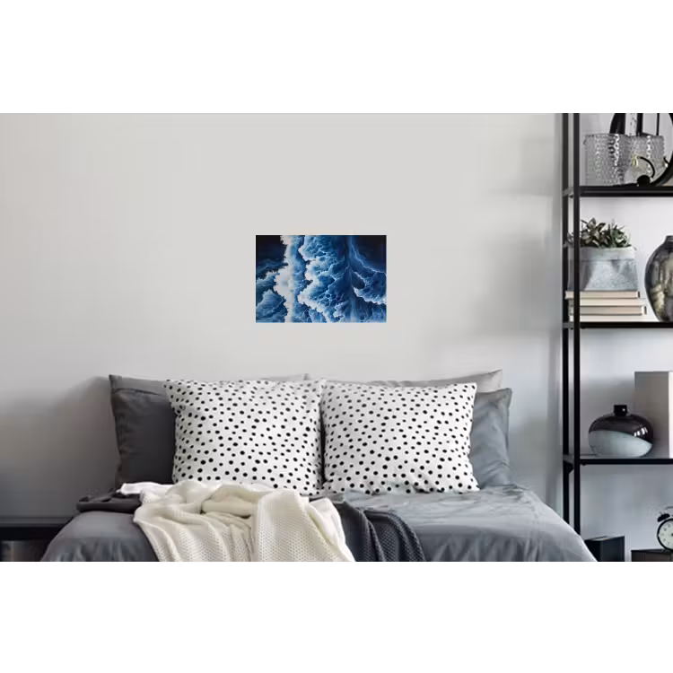Golven - Blauw - Schuim Muursticker klein -slaapkamer