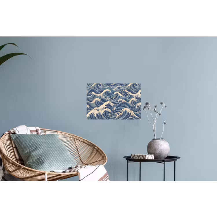 Golven - Zee - Natuur - Abstract - Blauw Muursticker klein -plant