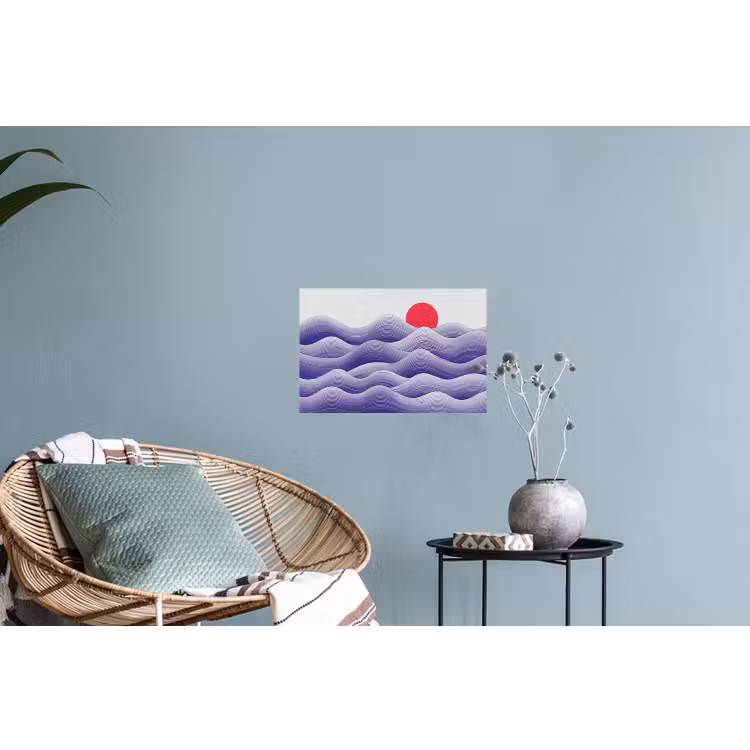 Golven - Zon - Natuur - Abstract - Rood Muursticker klein -plant
