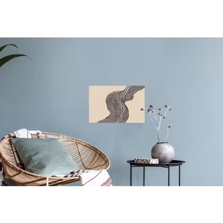Golvend - Lijnen - Abstract - Silhouet Muursticker klein -plant