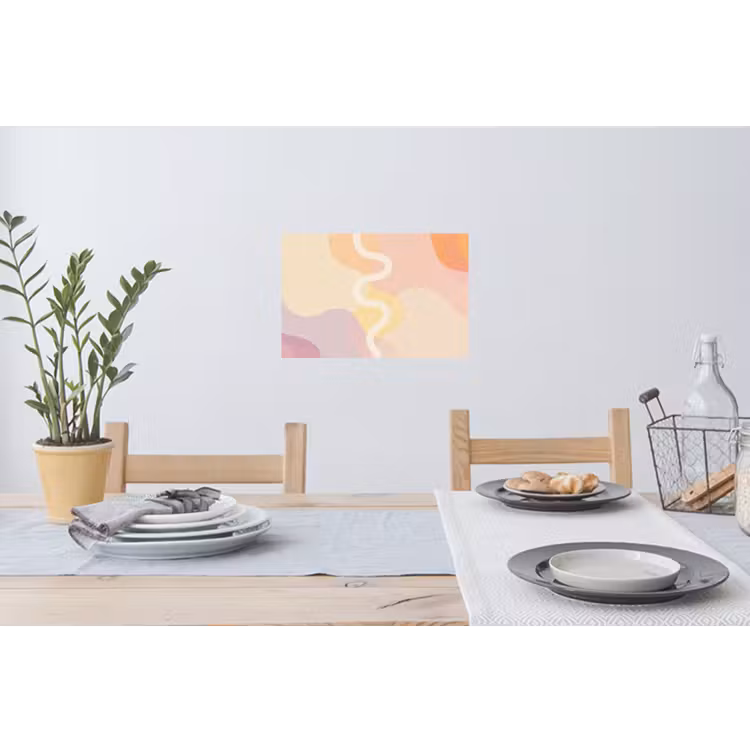 Golvende vormen - Abstract - pastel Muursticker klein -eettafel
