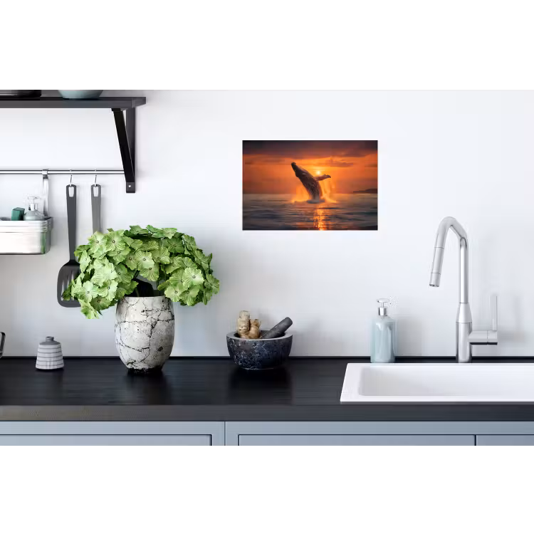 Walvis - Zon - Zee Muursticker klein -keuken