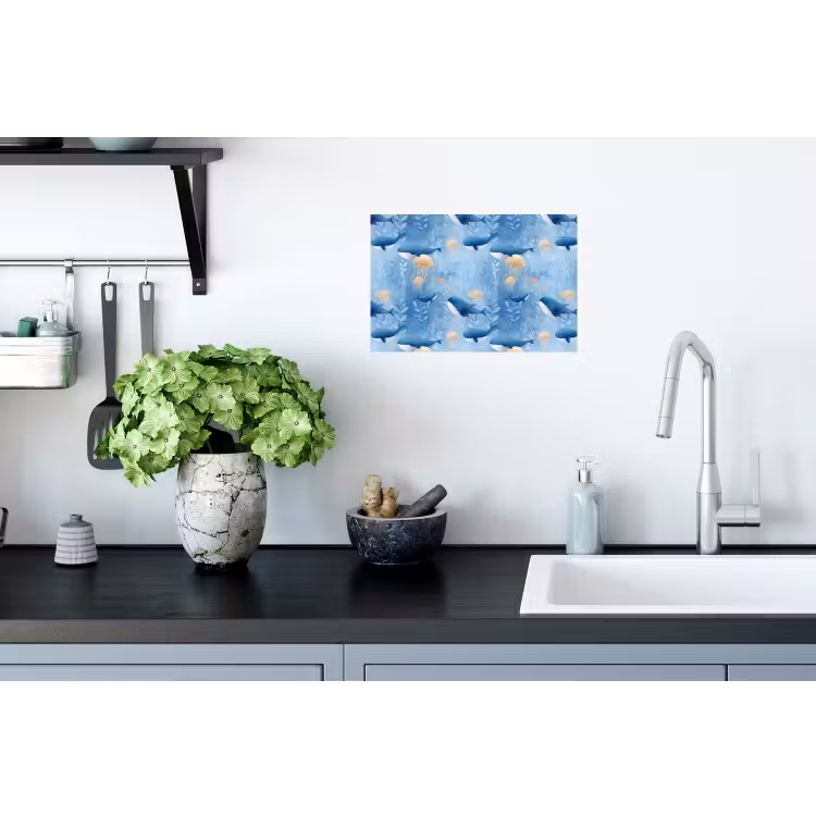 Walvissen - Oceaan - Blauw Muursticker klein 286 -keuken