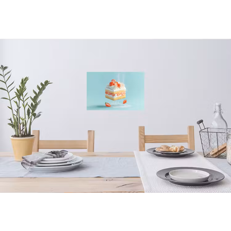 Slagroom - Taart - Blauw - Eten Muursticker klein -eettafel