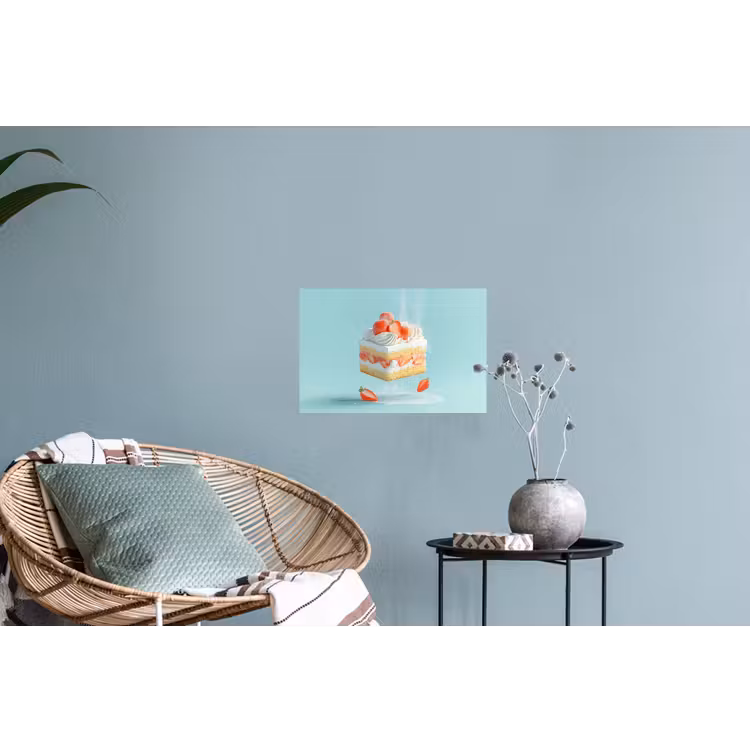 Slagroom - Taart - Blauw - Eten Muursticker klein -plant