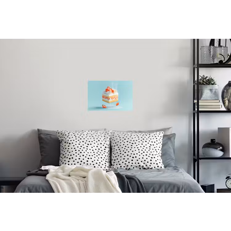 Slagroom - Taart - Blauw - Eten Muursticker klein -slaapkamer