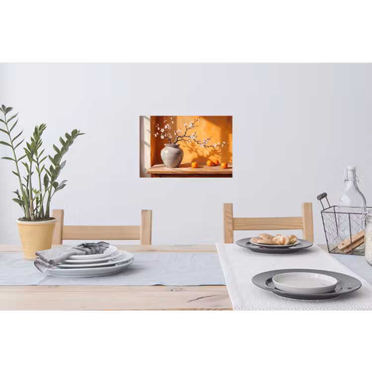 Wall Sticker - White Flowers - Still Life - Witte bloemen - Stilleven Muursticker klein