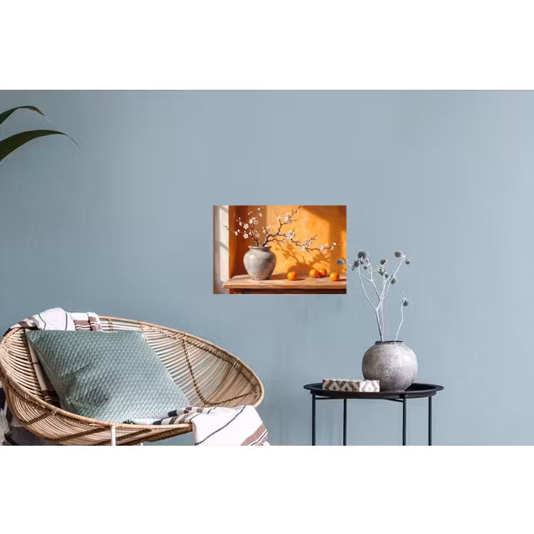 Wall Sticker - White Flowers - Still Life - Witte bloemen - Stilleven Muursticker klein