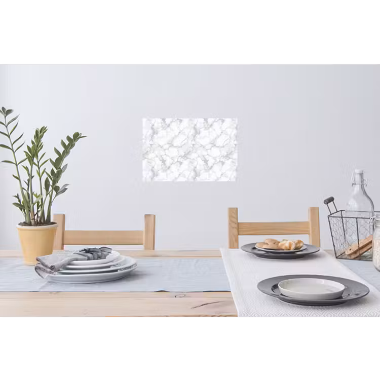 Wit - Marmer - Grijs Muursticker klein 286 -eettafel