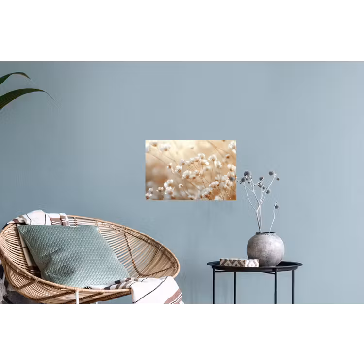 Wilde - Bloemen - Wit Muursticker klein -plant