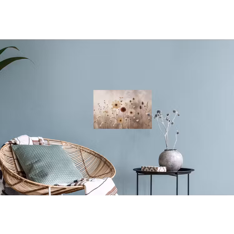 Wilde bloemen - Botanisch - Vintage - Natuur - Rustiek Muursticker klein -plant