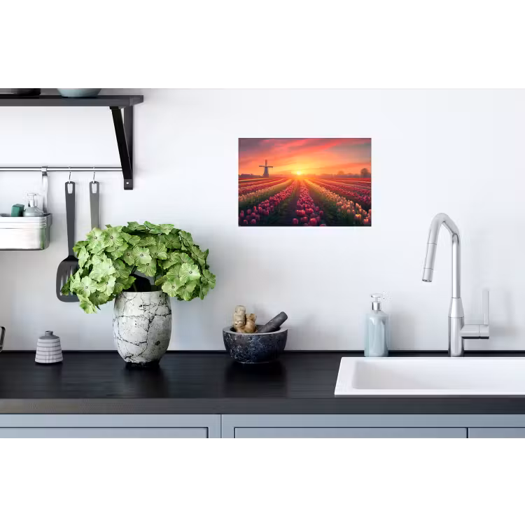 Windmolen - Zonsondergang - Landschap Muursticker klein -keuken