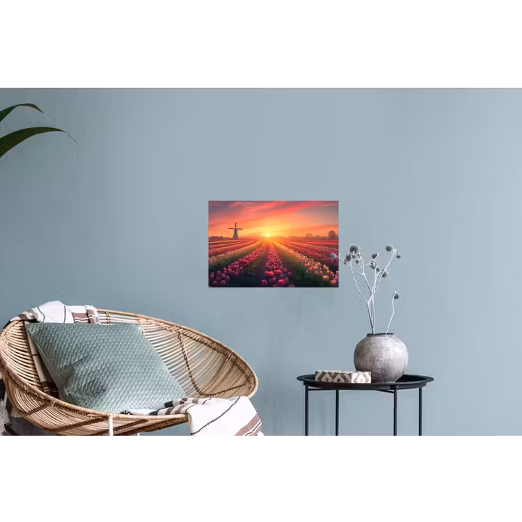 Windmolen - Zonsondergang - Landschap Muursticker klein -plant