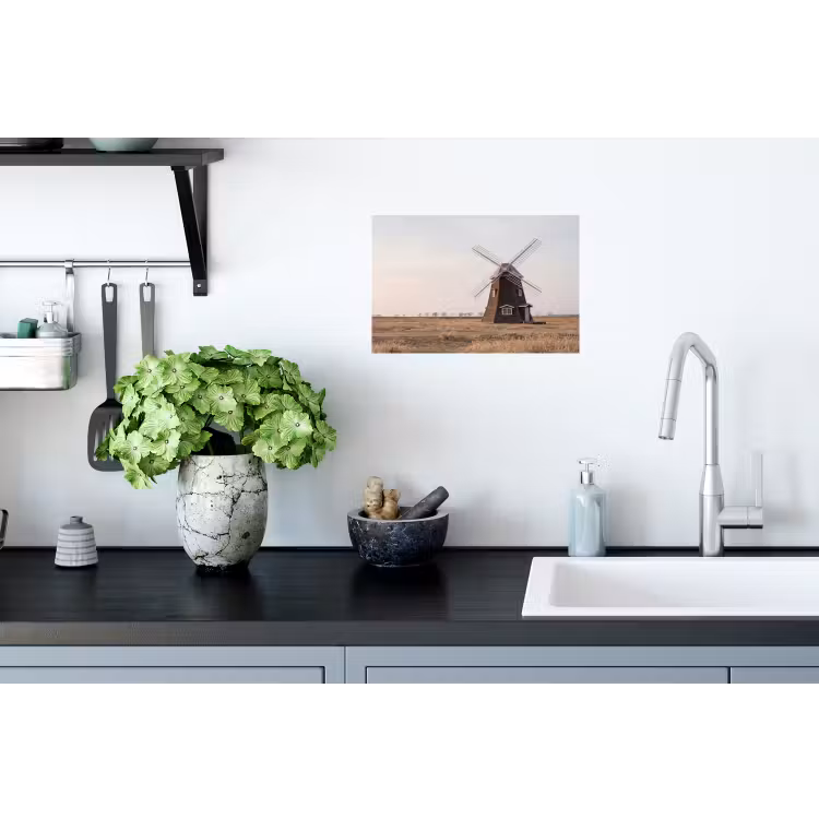 Windmolens - Landschap - Veld Muursticker klein -keuken