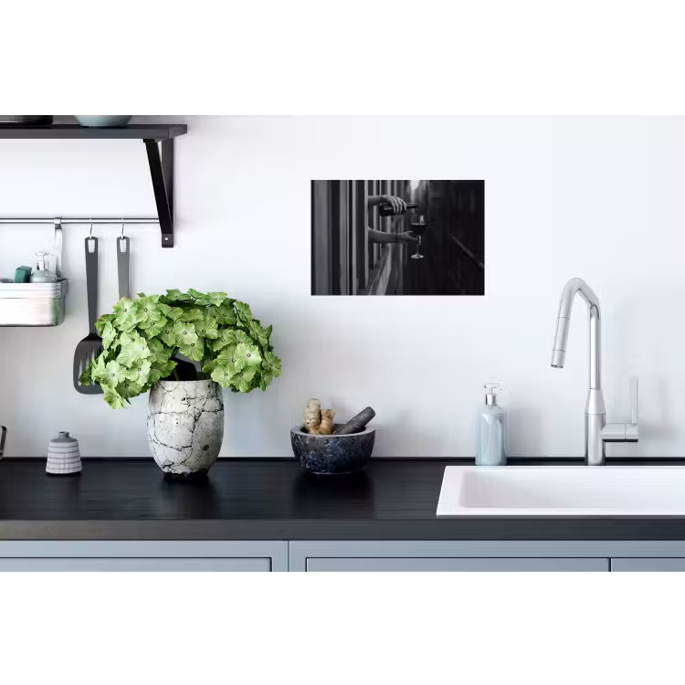 Wijnfles - Glas - Handen - Raam Muursticker klein -keuken
