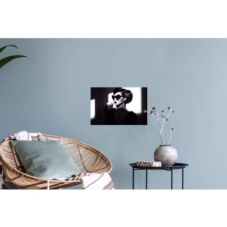 Vrouw - Zwart - Hart Muursticker klein -plant