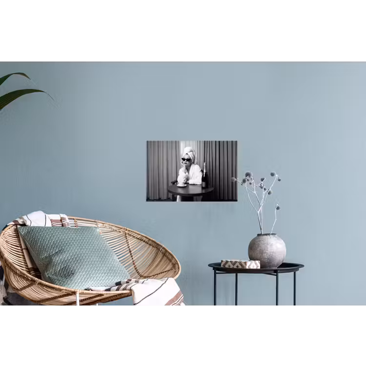 Vrouw - Bubbels - Zwart - Wit Muursticker klein -plant
