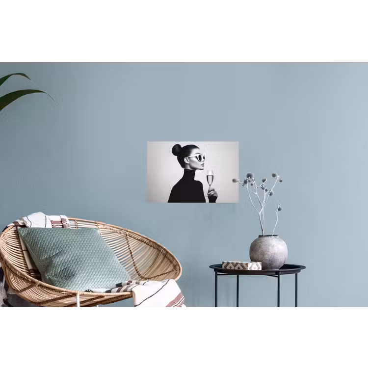 Vrouw - Champagne - Modern Muursticker klein -plant