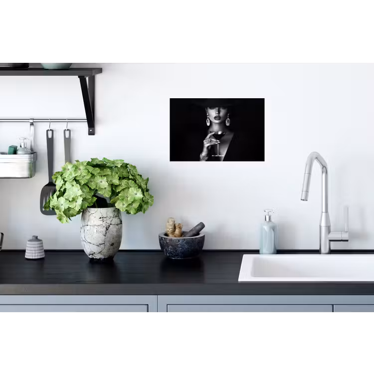 Vrouw - Cocktail - Chic Muursticker klein -keuken